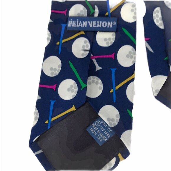Lillian Vernon Golf Tee’s and Golf Balls Tie Blue - Picture 4 of 5